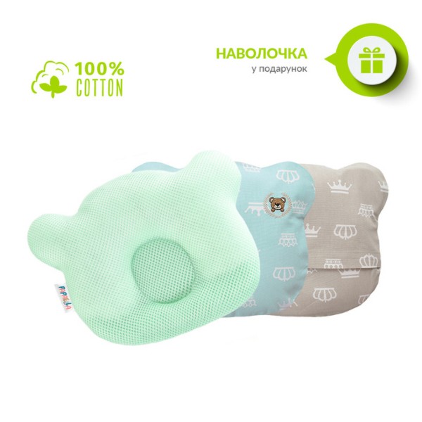 Фото - Подушка детская ортопедическая PAPAELLA Мишка 20х27х5 см (8-32377*002)